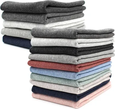 Produktbild von Bündchenstoff 10er Set Meliert Bio Schlauchware Bündchen Jersey Paket Stoffpaket zum Nähen DIY