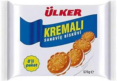 Produktbild von Sandwichkekse Ülker Kremalı | Kekse |  Doppelkeks mit Vanillecreme, 8er Pack | 488 g