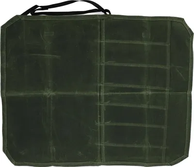 Produktbild von Gewachste Canvas-Messertasche mit 7 Fächern, professionelle, faltbare Kochrolle für Camping, Grillen, Grün