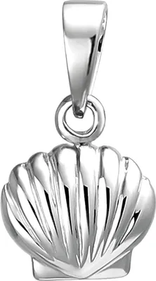 Produktbild von Kinder Anhänger Muschel aus 925 Silber Halsschmuck Silberanhänger rhodiniert