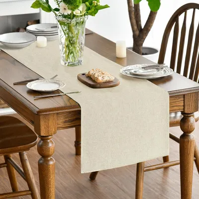 Produktbild von Tischläufer - abwaschbar - Dekoration - 1 Stück - beige - 40 x 140 cm