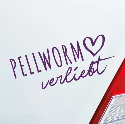 Produktbild von Auto Aufkleber Pellworm verliebt Herz Insel Nordsee Liebe Car 19x8 cm Lila Sticker Heckscheibenaufkleber