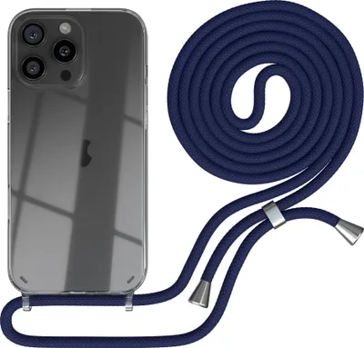 Produktbild von EAZY CASE Handykette mit Hülle für Apple iPhone 16 Pro Max Backcover Handykette, zum Umhängen in Dunkelblau