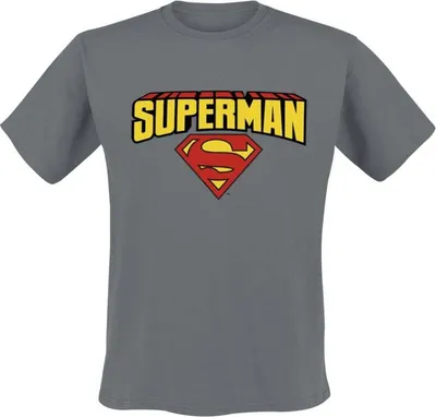 Obrázek produktu pro Tričko s logem Superman Blockletter - malé - tmavě šedé