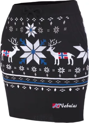 Produktbild von Nebulus Norweger Rock SKIRTY Damen, lässiger Rock, Winterrock, P6511 - Damen, schwarz, XL/42