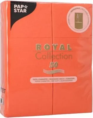 Produktbild von 300 Servietten "ROYAL Collection" 40 cm x 30 cm nektarine mit Besteckfalz