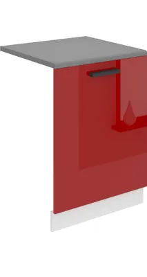 Produktbild von Belini Frontblende für Geschirrspüler PZ. Frontblende Geschirrspüler 60 cm Breite. Frontplatte für Spülmaschine mit Griff, Rot Hochglanz