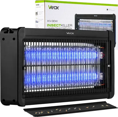 Produktbild von Vayox UV Insektenlampe Insektenfalle Elektrisch Insektenvernichter IKV-30W | UV-Licht | Elektrische Mückenlampe | 4500 V | Schwarz