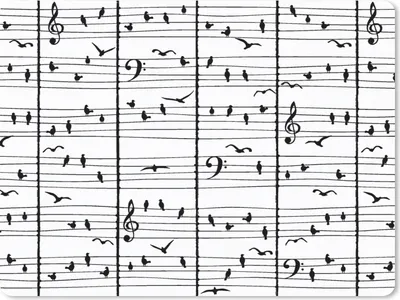Produktbild von MuchoWow® Mauspad Mousepad Muster - Vogel - Musik 23x19 cm - Mousepads - Maus Mat - Pad - Mausunterlage - Schreibtischunterlage - Mauspad