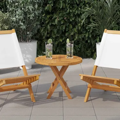 Image de vidaXL Plateau de table en teck massif Rond 2,5 cm 50 cm