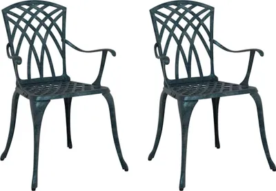 Produktbild von "SALE 2026"Stuhl Terrasse - Gartenstuhl 2er set - Balkonmöbel - Campingstuhl elegantes Design - Grün 53x51x88,5cm Aluminium - 53x51x88,5cm - Gartenstühle DEMöbel337986