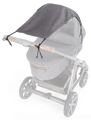 Imagen del producto de Toldo solar universal para cochecitos, protección UV 50+, color gris melange, ajustable