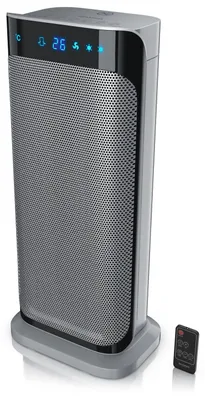 Zdjęcie produktu dla Energooszczędny termowentylator Brandson, grzałka ceramiczna 2000 W, zdalne sterowanie, 2 poziomy mocy, zabezpieczenie przed przegrzaniem, automatyczne wyłączanie, zabezpieczenie przed przewróceniem, oscylacja 35°, szary/czarny