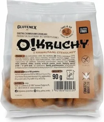 CIASTKA Z CZEKOLADĄ BEZGLUTENOWE O!KRUCHY 90 g - GLUTENEX