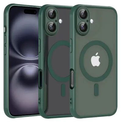 Immagine prodotto di Custodia magnetica per iPhone 17 Custodia Magsafe Custodia protettiva antiurto in TPU con forte anello magnetico, verde