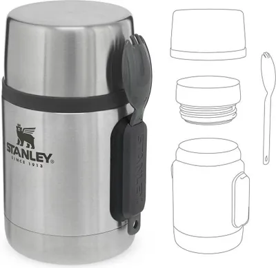 Zdjęcie produktu dla Stanley Adventure Stainless Steel All-In-One Thermobehälter für Essen mit Spork 532 ml - Edelstahl Warmhaltebehälter Essen - BPA-frei - Hält 12 Stunden Heiß oder Kalt - Spülmaschinenfest