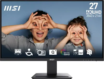 Obrázok produktu pre MSI Pro MP273U, 68,6 cm (27"), 3840 x 2160 px, 4K Ultra HD, 1 ms, Čierna