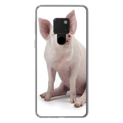 Produktbild von MuchoWow® Handyhülle Schutzhülle Hülle für Huawei P40 Lite Schwein - Bauernhoftiere - Weiß Silikon Softcase Handy Hülle - Handy