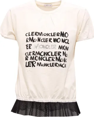 Image de 9147AA maglia bimba GIRL MONCLER white forata perforated bottom t-shirt
