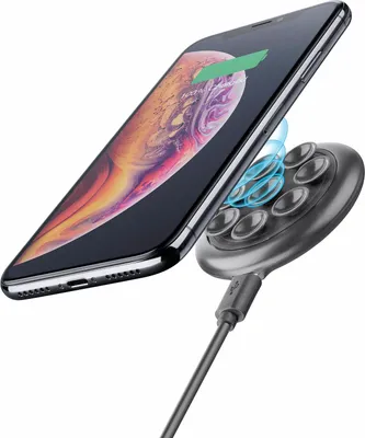 Produktbild von Cellularline Octopus Wireless Charger - Apple, Samsung and other Wireless Smartphones, Drinnen, Draußen, USB, 9 V, Kabelloses Aufladen, 1,6 m, Schwarz