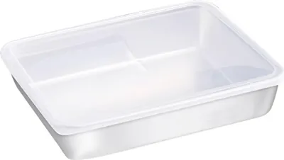 Obrázek produktu pro Kontejner na potraviny s víkem 304 Nerezová ocel Čtvercová nádoba na oběd pro lednici Venkovní piknik L 2200ml 25.5x20x5.5cm / 10.0x7.9x2.2in