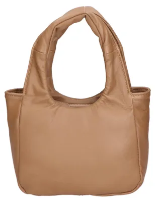 Obrázok produktu pre Dámska Kabelka z Pravej Nappy Kože s Odnímateľným Popruhom Italy Taupe Mediun UNICA 17x24x8 cm