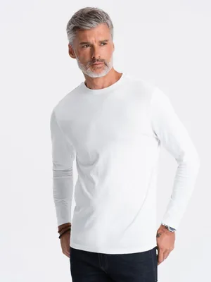 Imagen del producto de Ombre Clothing. Camiseta de manga larga para hombre, modelo Eliwn, color blanco, talla L