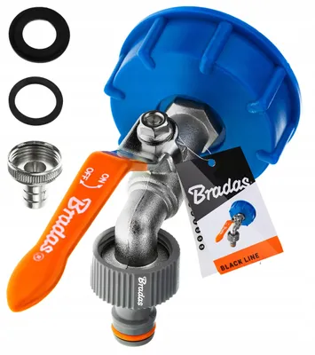 Produktbild von Bradas IBC Anschluss-Hahn für 1000L Tank mit Gartenschlauchadapter