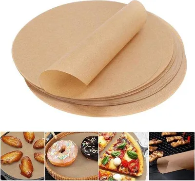 Immagine prodotto di Carta da forno rotonda da 30 cm - 100 fogli, resistente al calore e antiaderente, ideale per cottura al forno, alla griglia e in friggitrice ad aria