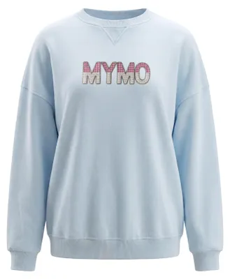 Produktbild von Damen Sweatshirt blau Größe M mit Rundhalsausschnitt, Langarm und regulärer Passform