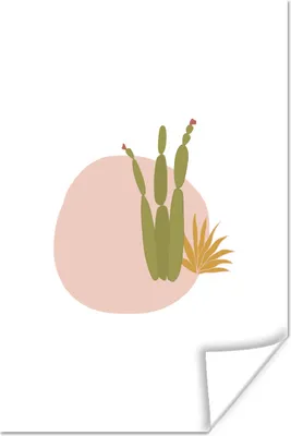 Produktbild von MuchoWow® Poster Kaktus - Abstrakt - Pflanzen 60x90 cm - Wanddekoration