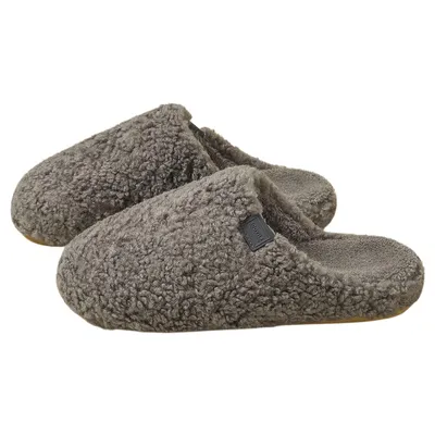 Produktbild von Damen Herren Hausschuhe Winter Wärme Plüsch Pantoffeln, Grau Gr. 44-45