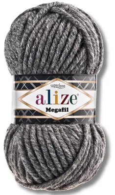 Image de Alize 1x 100g Superlana Megafil, fil épais, uni, idéal pour le crochet et le tricot (Gris mélange - 182)