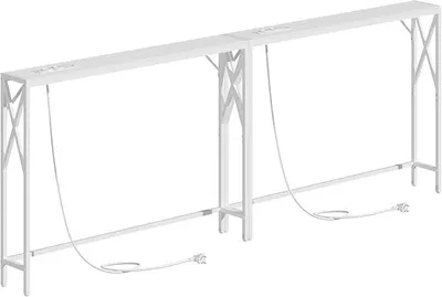 Productafbeelding van Console tafel met oplaadstation, entree tafel, smalle console tafel, gangtafel, presentatietafel, bijzettafel voor woonkamer, hal, wit - ACTWT151UE01S2