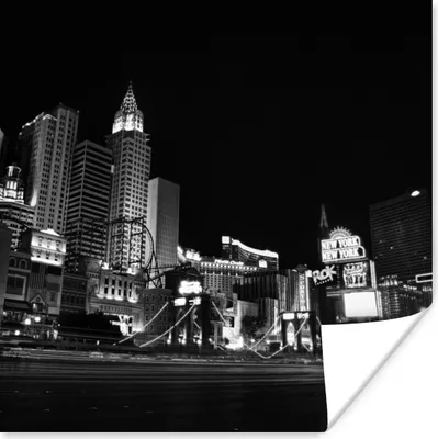 Produktbild von MuchoWow® Poster Strip in Las Vegas bei Nacht 75x75 cm - Wand Dekoration