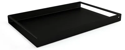 Produktbild von Serviertablett DAVA aus pulverbeschichtetem Stahl | Schwarz| Metallbude