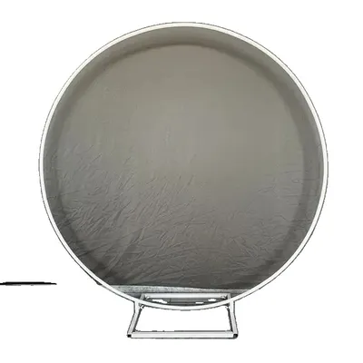 Produktbild von Gartenhochzeit Metallständer, kreisförmiges Bogen-Design, Mehrzweck-Dekoration, 2m(78,7in), Weiß-Quadrat-Basis