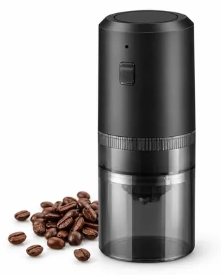 Produktbild von Tragbare elektrische Kaffeemühle, Keramikmahlwerk, USB-C, 1200-mAh-Akku, einstellbarer Mahlgrad, Ein-Knopf-Bedienung, für Reise, Camping & Büro