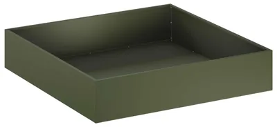 Image de vidaXL Jardinières pour plantes, lot de 2, vert olive, 100 x 100 x 20 cm