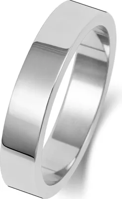 Produktbild von Schwerer 9 Karat (375) Weißgold 4mm Flach Form Herren/Damen - Trauring/Ehering/Hochzeitsring, 55 (17.5); TRS188429KWRSO
