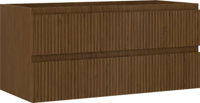 Produktbild von Mexen Rivel Badezimmerschrank 100 cm, 2 Schubladen, gerillt, Nussbaum - 91A20-10047-2-BFF86
