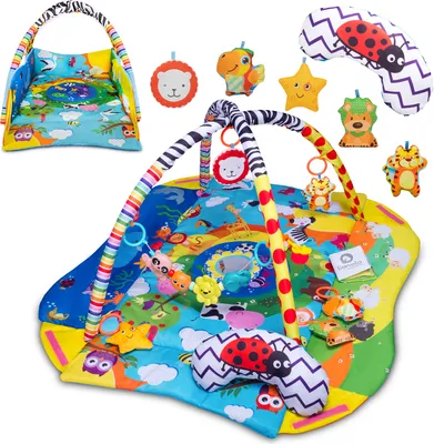 Produktbild von Lionelo Anika Plus 2in1 Spielmatte, Laufstallfunktion Spielbogen für Babys, 2 Bögen, Spielzeuge im Set ab Geburt nutzbar