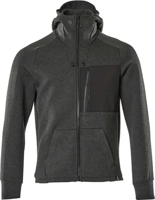 Produktbild von Mascot Kapuzensweatshirt ADVANCED mit Reißverschluss 17384 Gr. 4XL schwarz-meliert
