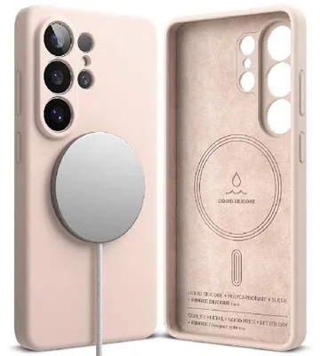 Obrázek produktu pro Ringke – silikonové pouzdro MagSafe pro Samsung Galaxy S26 Ultra – pískově růžové