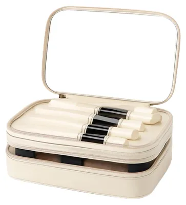 Immagine prodotto di Borse da trucco con specchio - Organizer portatile con scomparti per donne