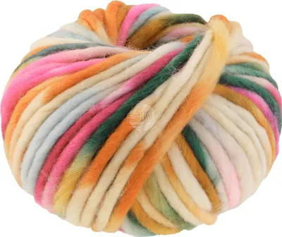 Produktbild von Lana Grossa - Confetti 0018 rohweiß pfirsich mandarine rosa weißgrün resedagrün
