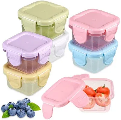 Image de Mini-boîtes de conservation hermétiques, lot de 6, 60 ml, pour aliments.