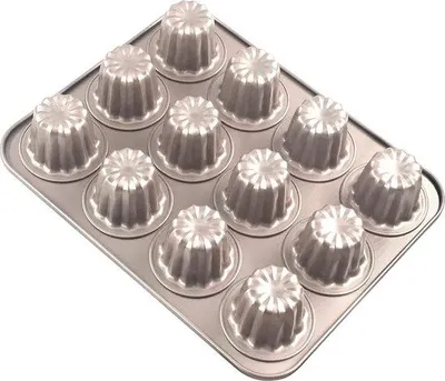 Produktbild von Famanu Mini Caneles Backformen - Hochwertiges Kohlenstoffstahl mit Antihaftbeschichtung