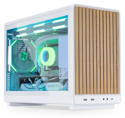 Produktbild von Lian Li A3-mATX, Micro Tower, PC, Weiß, Holz, micro ATX, Micro-ITX, Stahl, Gehärtetes Glas, 16,5 cm