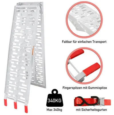 Produktbild von Vigevee Auffahrrampe Auffahrschiene Klappbar Verladerampe  Verladeschiene Anhängerrampe Rampe Auffahrrampen Motorradrampe Laderampe